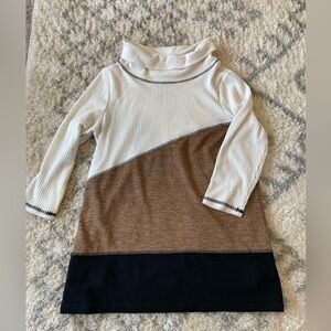 soft stretchy mixed textures 3/4 length sleeve medium sweater top